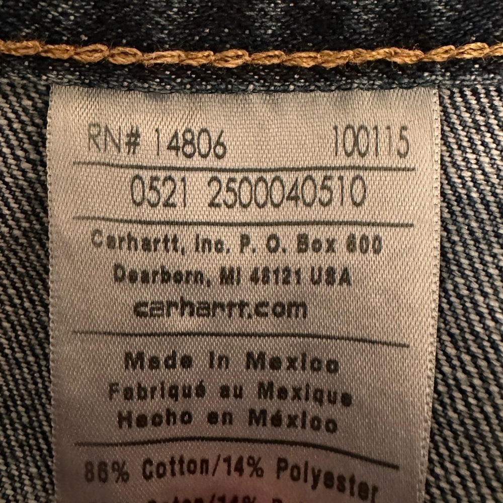 Carhartt Men’s Traditional Denim Straight Leg Jeans Size 46x30 Blue - Picture 7 of 7